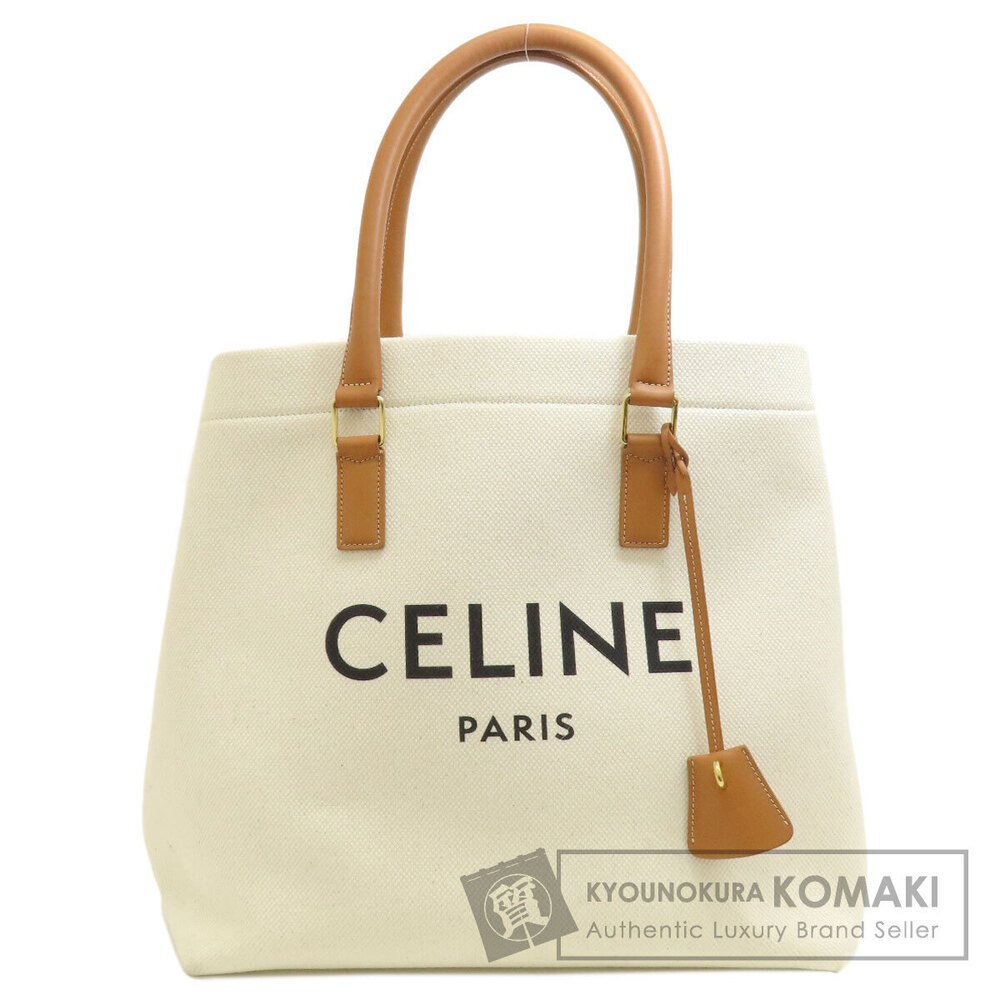 Celine Horizontal Cabas Tote Bag Canvas White